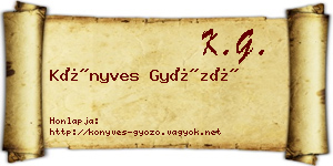 Könyves Győző névjegykártya